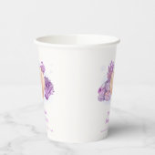 Lila Retro Pearl Seashell Baby Dusche Pappbecher (Links)