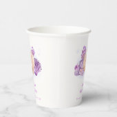 Lila Retro Pearl Seashell Baby Dusche Pappbecher (Rechts)