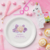 Lila Retro Pearl Seashell Baby Dusche Pappteller (Party)