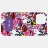 Lila Retro Pinup Collage Case-Mate iPhone Fall Hülle (Rückseite (Horizontal))