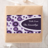 Lila Retro-Punkte Gift-Tags Personalisierte Etiket (Insitu)