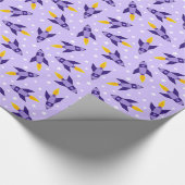 Lila Retro-Raketenabwickelpapier Geschenkpapier (Ecke)