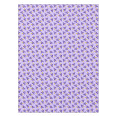 Lila Retro-Raketentablett Tischdecke (Vorderseite)