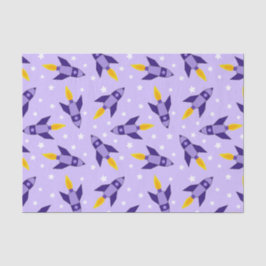 Lila Retro-Raketentopapier Seidenpapier