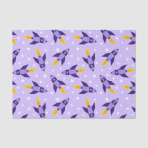 Lila Retro-Raketentopapier Seidenpapier
