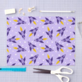 Lila Retro-Raketentopapier Seidenpapier (Handwerk)