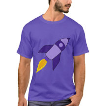 Lila Retro Rocket-T - Shirt