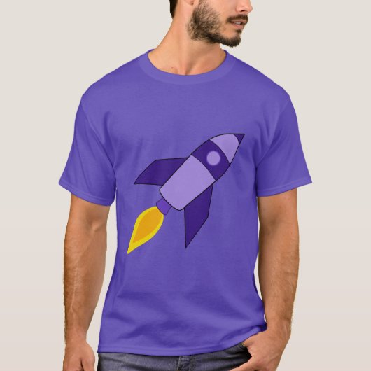 Lila Retro Rocket-T - Shirt (Vorderseite)