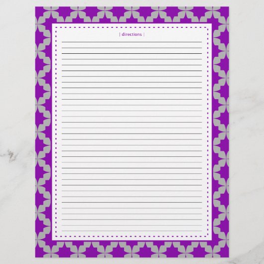 Lila Retro-Star-Zusatzrezeptseiten (Vorderseite)