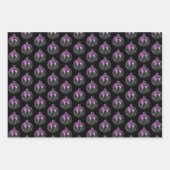 Lila Retro-Style Weihnachtskunstpapier Geschenkpapier Set (Vorderseite 3)