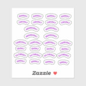 Lila Retro Weekday Journal Sticker Pack (Blatt)