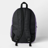 lila Retromuster Bedruckter Rucksack (Rückseite)