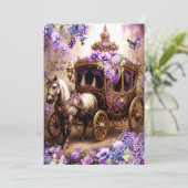 Lila Reverie Carriage Save the Date - Royal Tee Einladung (Stehend Vorderseite)