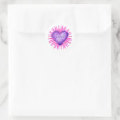 Lila Revolution mit LIEBE Runder Aufkleber (Tasche)