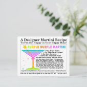 Lila Rezept Nurple Martini Postkarte (Stehend Vorderseite)