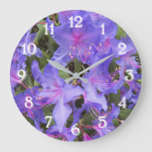 Lila Rhododendron Blooms Bloral Große Wanduhr (Vorderseite)