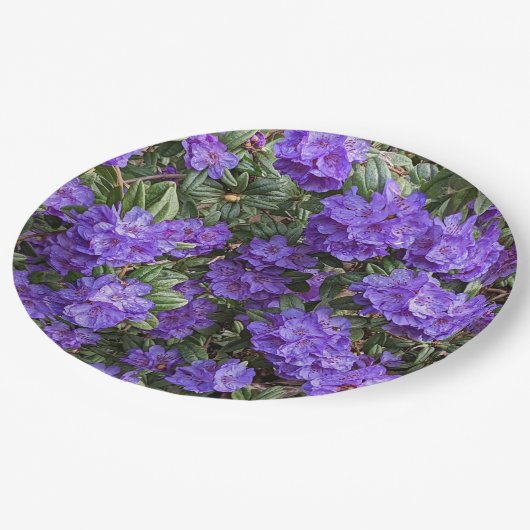 Lila Rhododendron Blooms Bloral Pappteller (Schrägansicht)