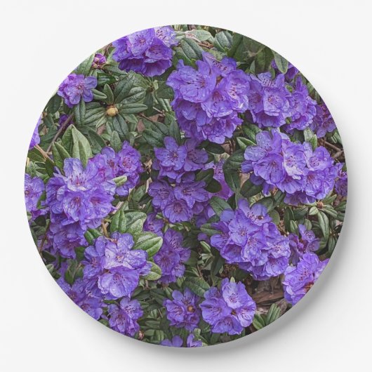 Lila Rhododendron Blooms Bloral Pappteller (Vorderseite)