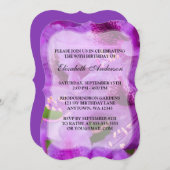 Lila Rhododendron-Blume 90. Geburtstagsparty Einladung (Vorne/Hinten)