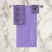 Lila Rhododendron-Blume Blumenmuster Badhandtuch Set