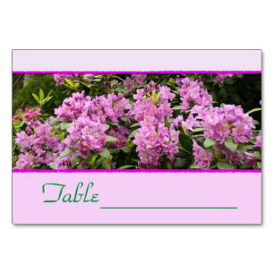 Lila Rhododendron Tablecard Tischnummer