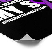 Lila Ribbo zur Sensibilisierung für Überdosierung Poster (Ecke)