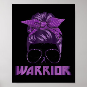 Lila Ribbon Alzheimers Warrior Alzheimers Poster
