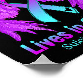 Lila Ribbon Angel Wing Suizidbewusstsein Memoria Poster (Ecke)