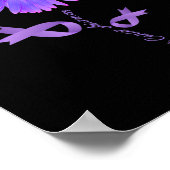 Lila Ribbon Chamomile Bauchspeicheldrüsenkrebsvora Poster (Ecke)