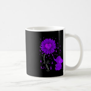 Lila Ribbon Daisy Blume Elephant Überdosierung Awa Kaffeetasse