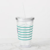 Lila Ribbon-Eiscreme-Streifen Monogramm Acryltrinkbecher (Links)