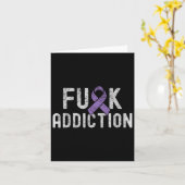 Lila Ribbon-Fick-Sucht Überdosierung Bewusstsein 1 Karte (Gelbe Blume)