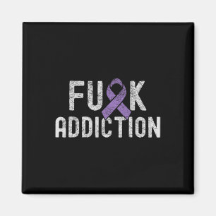 Lila Ribbon-Fick-Sucht Überdosierung Bewusstsein 1 Magnet