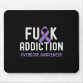 Lila Ribbon-Fick-Sucht Überdosierung Bewusstsein 2 Mousepad (Vorne)