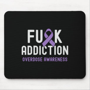 Lila Ribbon-Fick-Sucht Überdosierung Bewusstsein 2 Mousepad
