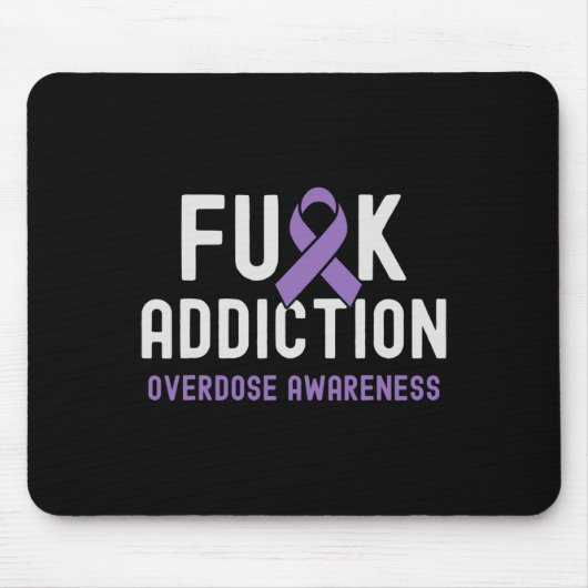 Lila Ribbon-Fick-Sucht Überdosierung Bewusstsein 2 Mousepad (Vorne)
