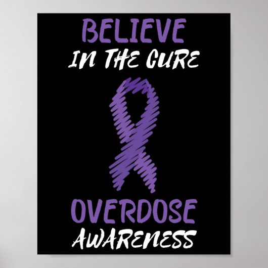 Lila Ribbon glauben an die Heilüberdosis Awarene Poster (Vorne)