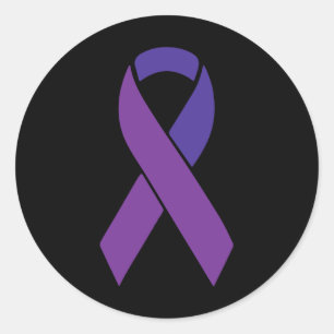 Lila "Ribbon Heimerheimer Awareness Supporter" Sur Runder Aufkleber