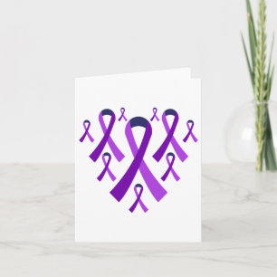 Lila Ribbon Herz Heimer's Awareness Sticker Karte