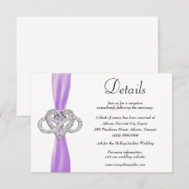 Lila Ribbon Infinity Heart Wedding Details Begleitkarte