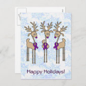 Lila Ribbon-Rentier - Alzheimer-Krankheit Feiertagspostkarte (Vorne/Hinten)