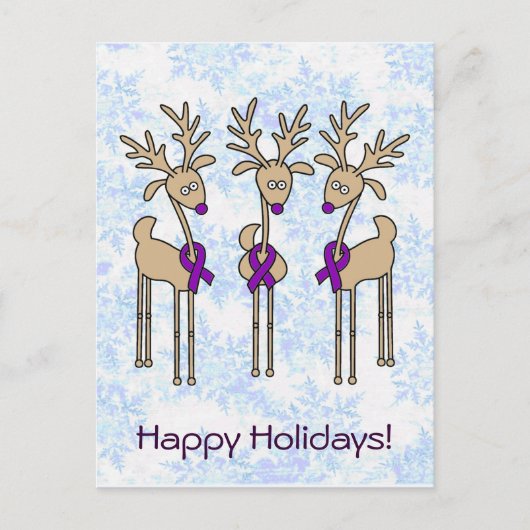 Lila Ribbon-Rentier - Alzheimer-Krankheit Feiertagspostkarte (Vorderseite)