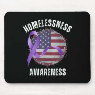 Lila Ribbon Retro Grunge USA Flaggenhomelose A Mousepad
