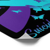 Lila Ribbon-Schmetterlinge Suizidprävention Poster (Ecke)