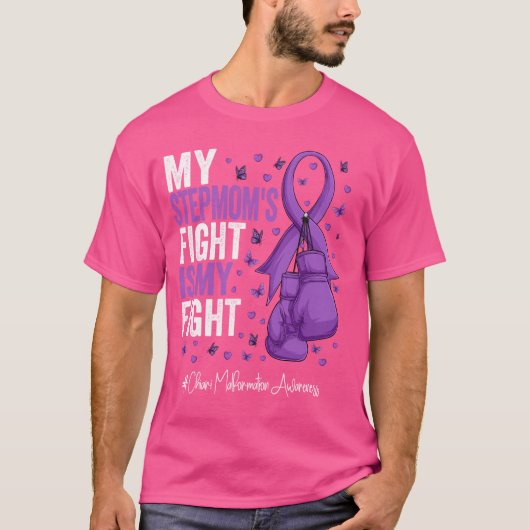 Lila Ribbon Stepmutter Chiari Malformation Aware T-Shirt (Vorderseite)
