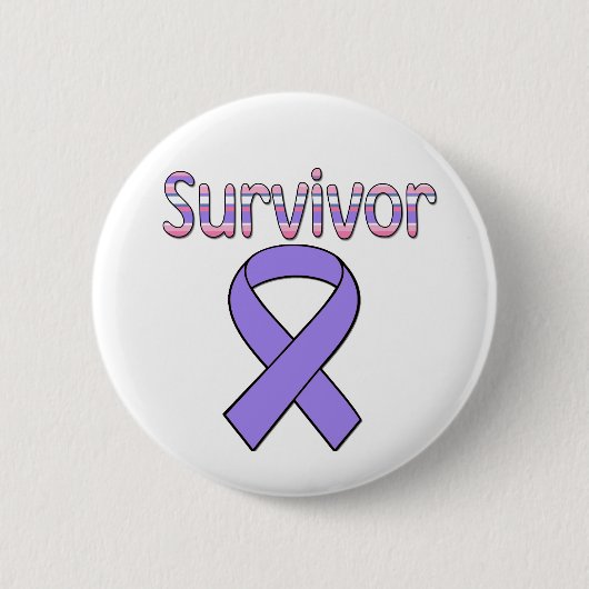 Lila Ribbon Survivor Button (Vorderseite)