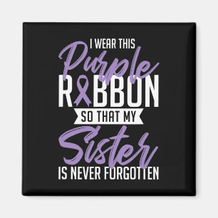 Lila Ribbon-Überdosierungs-Tagesgeschenk Magnet