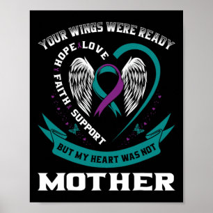 Lila Ribbon Wings Suizid Awareness Prevention Poster