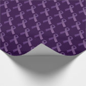 Lila Ribbons allgemeine Krebsbewusstsein Geschenkpapier (Ecke)
