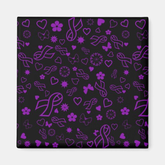 Lila Ribbons Multi..Fibro Magnet (Vorne)